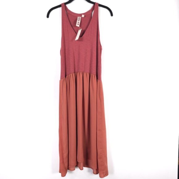 NWT Anthropologie DOLAN Left Coast Fabiana Knit Tank Dress Flare Pleated SMALL
